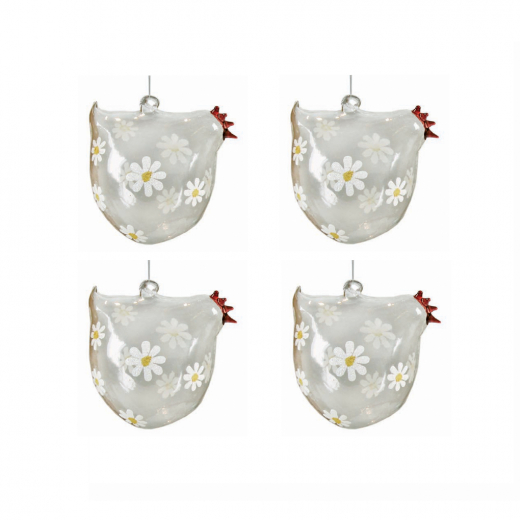 Glashühner-Set Margeriten