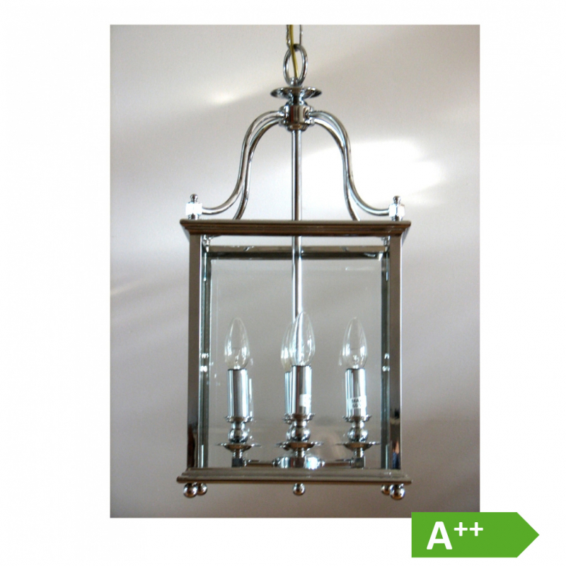 Deckenlampe aus poliertem Chrom- 30x30x60cm