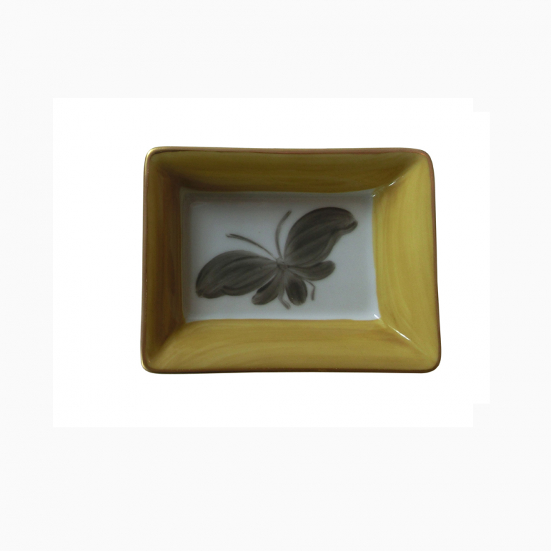 Porzellan-Schälchen Papillon  - Senfgelb