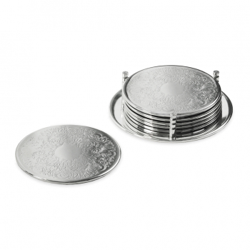 6er-Set Untersetzer, Silber Plated