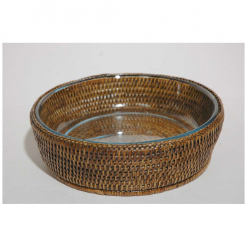 Rattankorb mit feuerfester Auflaufform