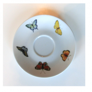 Kaffeetasse mit Untertasse Schmetterlinge