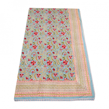 Tagesdecke Anokhi Blau/Rosa 180cm x 270cm